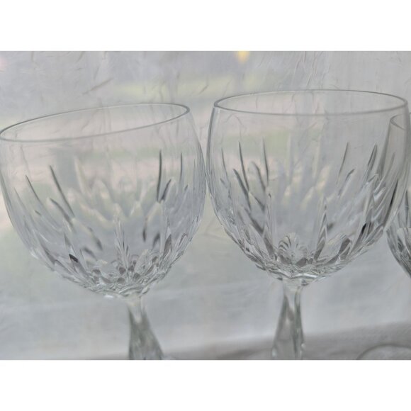 Set Of 3 Zweisel President Crystal Cut Glass Wine Goblets - Picture 3 of 9